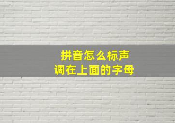 拼音怎么标声调在上面的字母