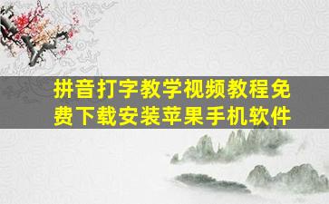 拼音打字教学视频教程免费下载安装苹果手机软件