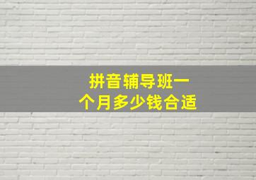 拼音辅导班一个月多少钱合适