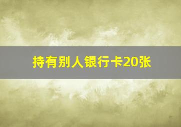 持有别人银行卡20张