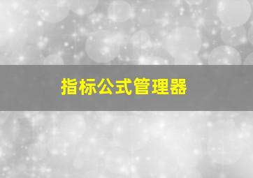 指标公式管理器