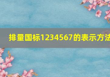 排量国标1234567的表示方法