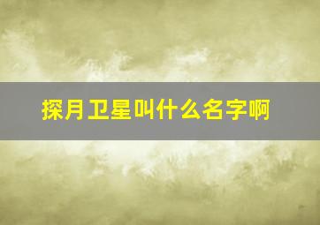 探月卫星叫什么名字啊