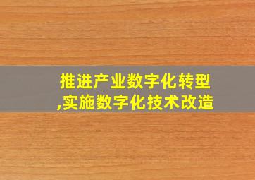 推进产业数字化转型,实施数字化技术改造