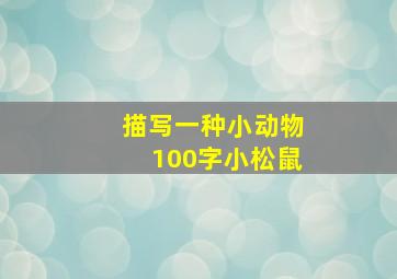 描写一种小动物100字小松鼠