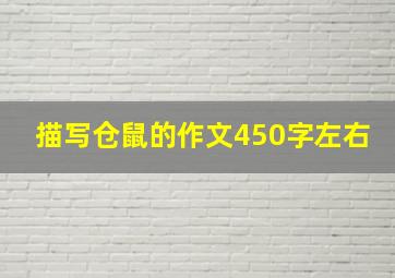 描写仓鼠的作文450字左右