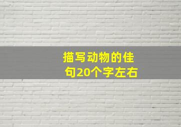 描写动物的佳句20个字左右