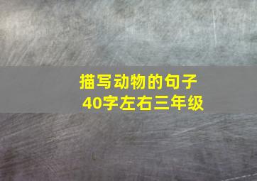 描写动物的句子40字左右三年级