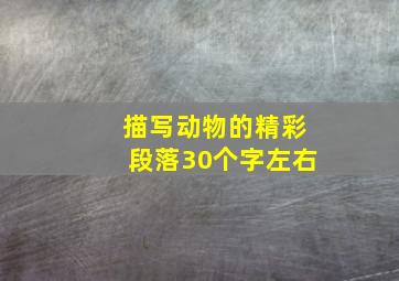 描写动物的精彩段落30个字左右