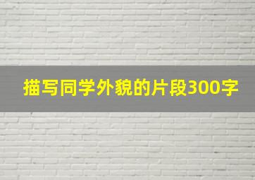 描写同学外貌的片段300字