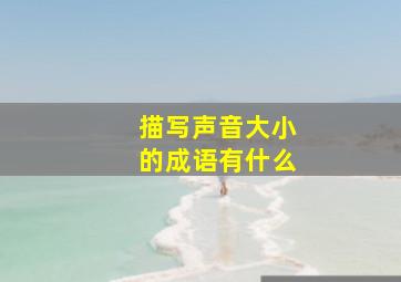 描写声音大小的成语有什么