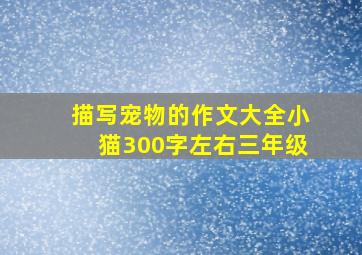 描写宠物的作文大全小猫300字左右三年级