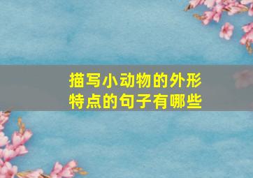 描写小动物的外形特点的句子有哪些