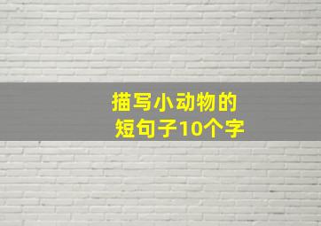 描写小动物的短句子10个字