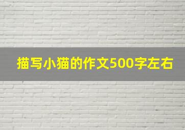 描写小猫的作文500字左右