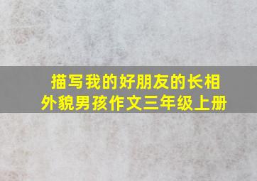 描写我的好朋友的长相外貌男孩作文三年级上册