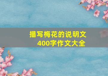 描写梅花的说明文400字作文大全