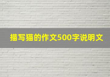 描写猫的作文500字说明文