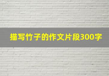 描写竹子的作文片段300字