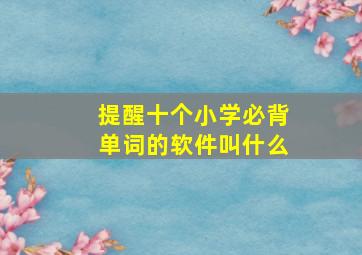 提醒十个小学必背单词的软件叫什么