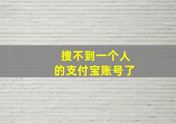 搜不到一个人的支付宝账号了