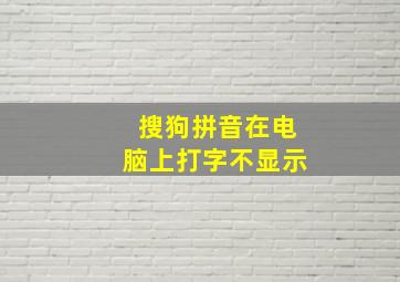 搜狗拼音在电脑上打字不显示