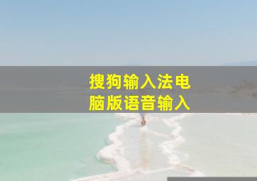 搜狗输入法电脑版语音输入