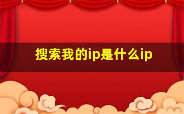 搜索我的ip是什么ip