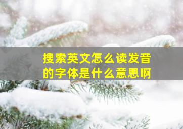 搜索英文怎么读发音的字体是什么意思啊