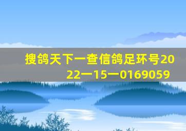 搜鸽天下一查信鸽足环号2022一15一0169059