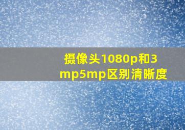 摄像头1080p和3mp5mp区别清晰度