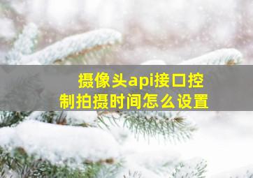 摄像头api接口控制拍摄时间怎么设置