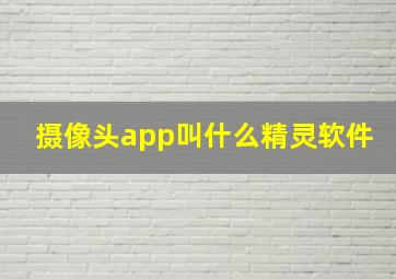 摄像头app叫什么精灵软件