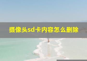 摄像头sd卡内容怎么删除