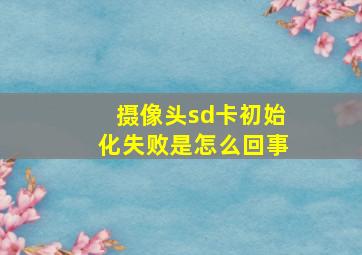 摄像头sd卡初始化失败是怎么回事