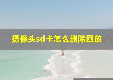 摄像头sd卡怎么删除回放