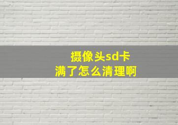 摄像头sd卡满了怎么清理啊