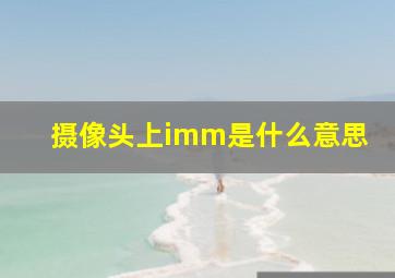 摄像头上imm是什么意思