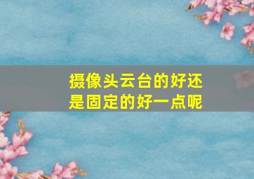 摄像头云台的好还是固定的好一点呢