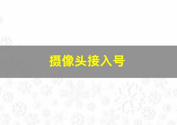 摄像头接入号