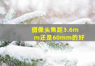 摄像头焦距3.6mm还是60mm的好