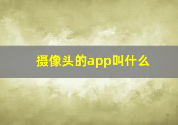 摄像头的app叫什么