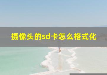 摄像头的sd卡怎么格式化