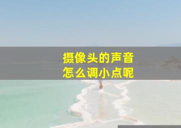 摄像头的声音怎么调小点呢