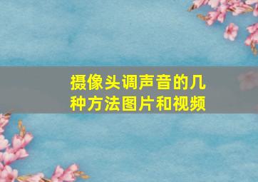 摄像头调声音的几种方法图片和视频