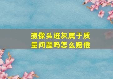 摄像头进灰属于质量问题吗怎么赔偿