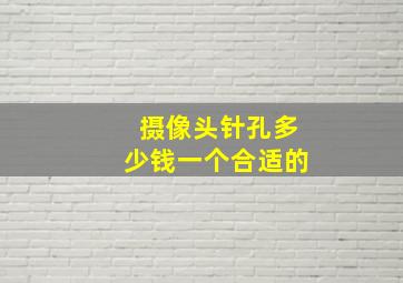 摄像头针孔多少钱一个合适的