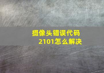 摄像头错误代码2101怎么解决