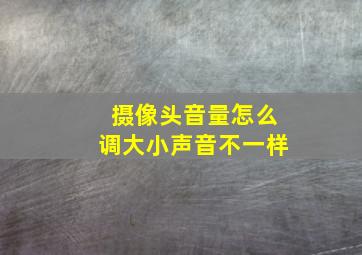 摄像头音量怎么调大小声音不一样