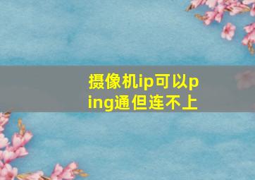 摄像机ip可以ping通但连不上